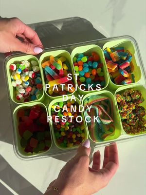 Let’s restock a rainbow candy tray for St. Patrick’s Day!! 🌈💚🌟 ##restock#candyrestock#rainbow#candyrestock#asmr
