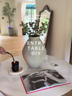 After getting a new dining table, I tried to think of other ways to utilize my previous one! ✨🍽️ New entry table it is #
