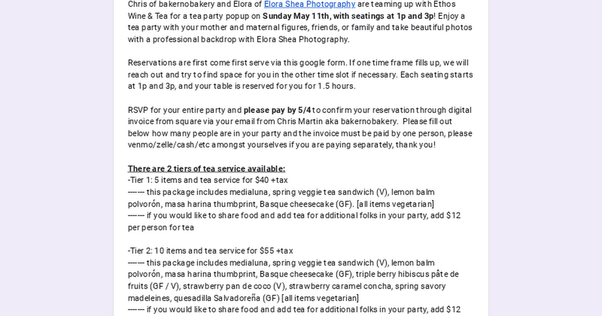 Tea Party @ Ethos!  thumbnail
