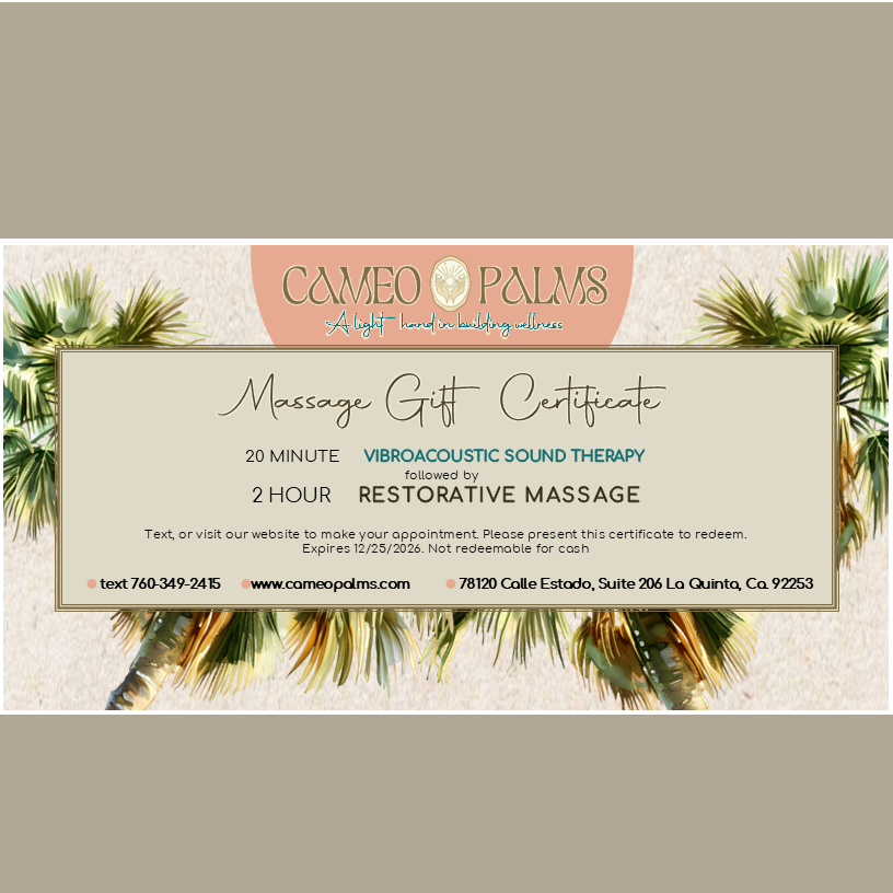 2 Hour Massage Gift Certificate thumbnail