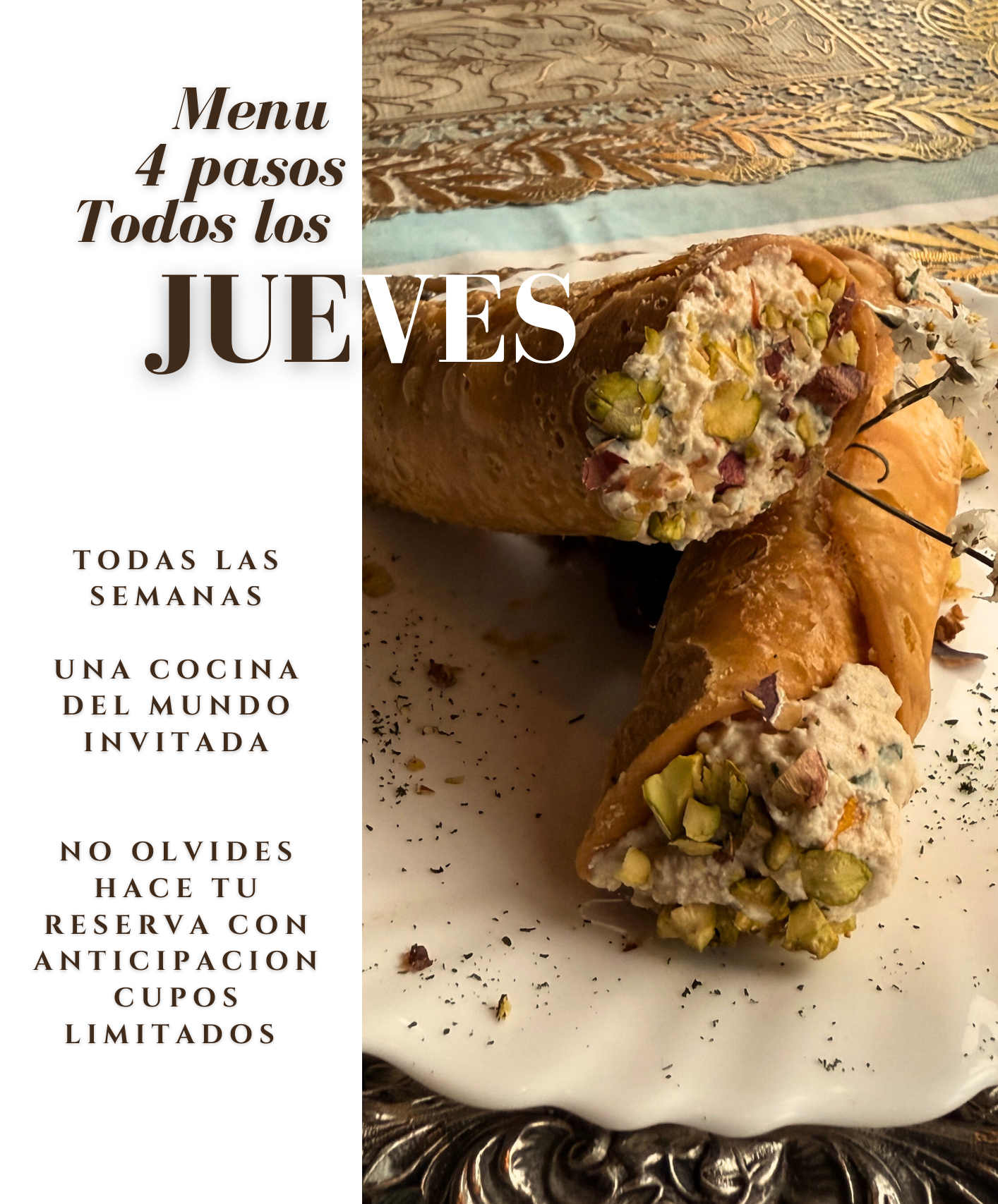 "JUEVES DE PASOS POR EL MUNDO"  todos los jueves un cocina invitada del mundo, menú de 4 pasos a un precio especial $21900, no olvides reservar en este enlace, cupos limitados thumbnail