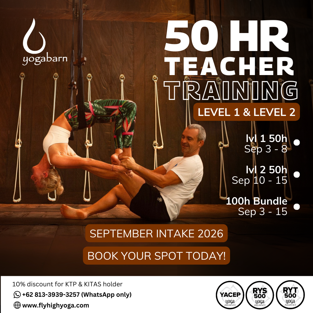 6-Day 50h FlyHighYoga® Teacher Training — Level 1 & Level 2 (September 2026, Ubud, Bali) thumbnail