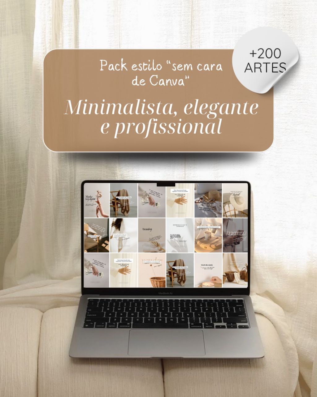 Pack Canva Minimalista Color Nude Beige + Bônus  thumbnail