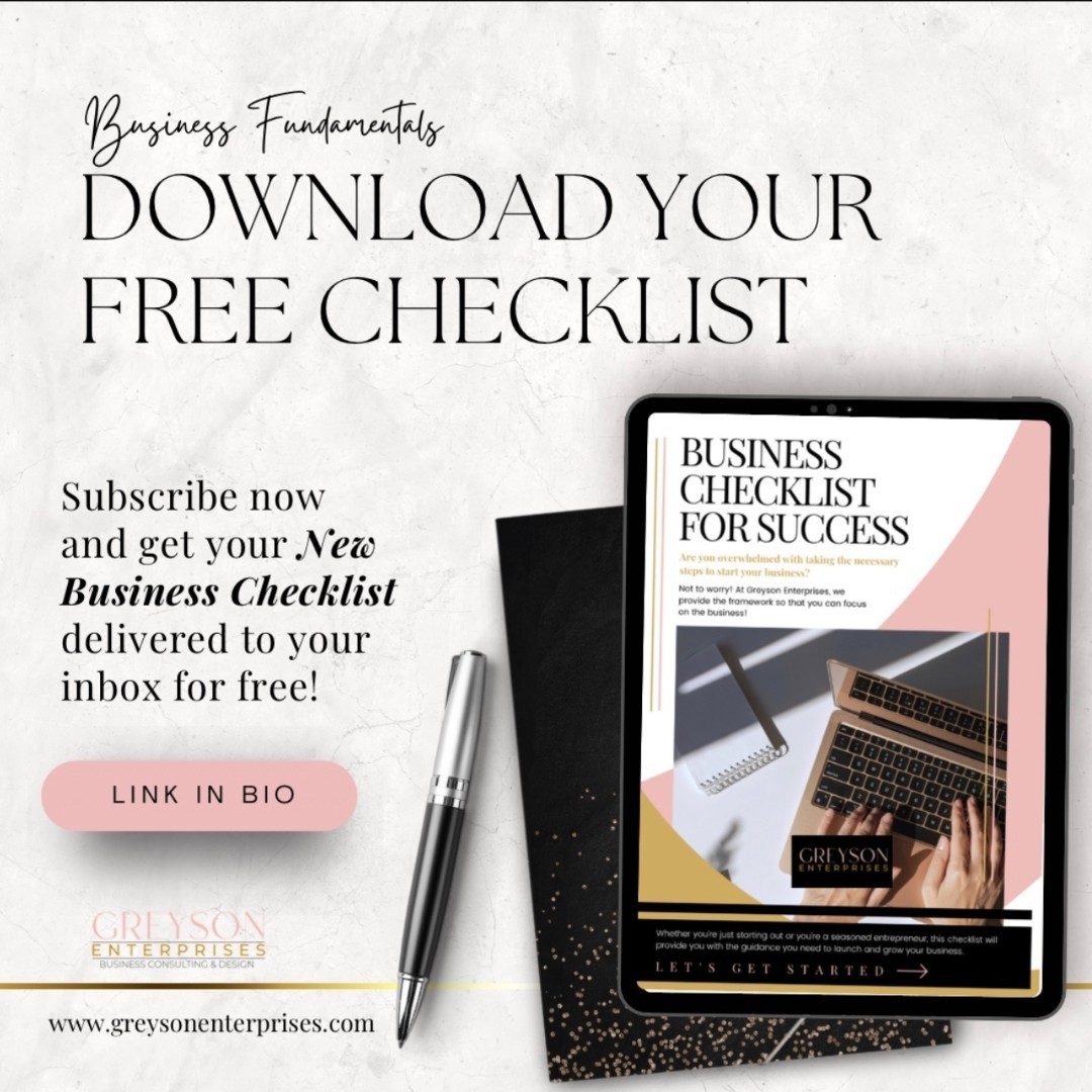 Have you downloaded our FREE Business Checklist?

Our checklist will help get you started with revamping or launching yo