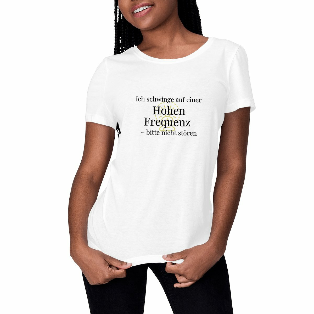 Ich schwinge auf einer hohen Frequenz bitte nicht stören Sarkastisches spirituelles Tshirt thumbnail