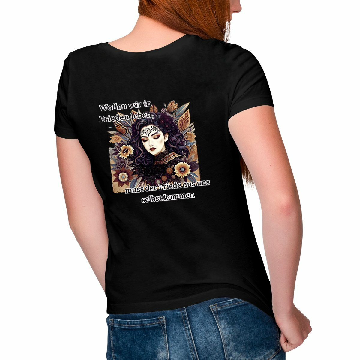 T-Shirt - Frieden in dir Zitate aus Bio Baumwolle und wasserbasierten Druck thumbnail