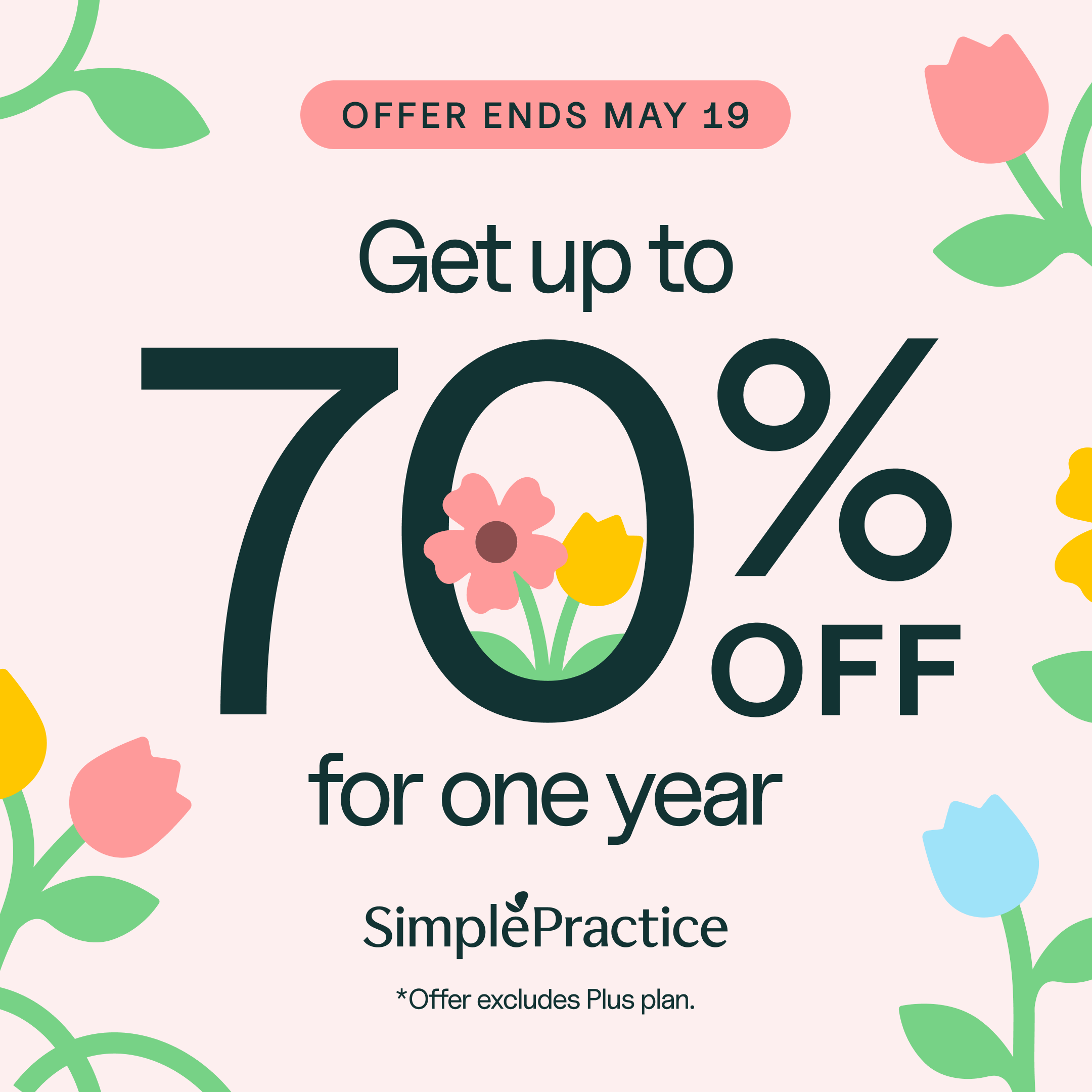 Simple Practice is 70% off for ONE YEAR! thumbnail