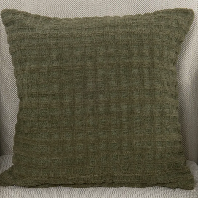Waffle Cushion Cover, Winter Green - 45x45 cm thumbnail