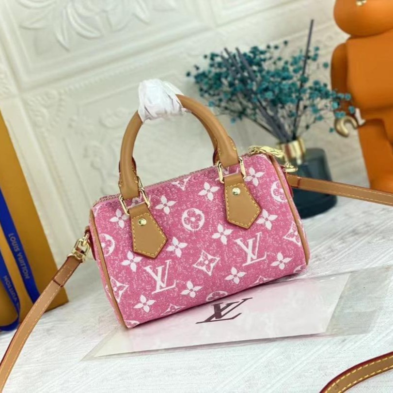 LV denim pink speedy thumbnail