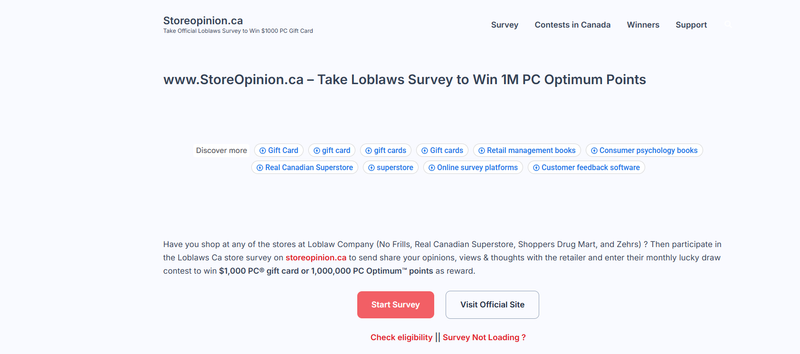 evrinacrest - www.StoreOpinion.ca – Take Loblaws Survey to Win 1M PC Optimum Points thumbnail