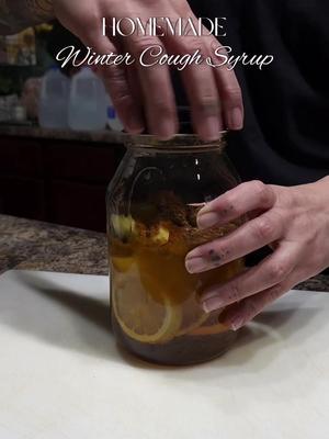 SAVE THIS RECIPE 👇🏻 Homemade Winter Cough Syrup 🍯 Unlike OTC cough syrups that are filled with dyes, artificial sweetene