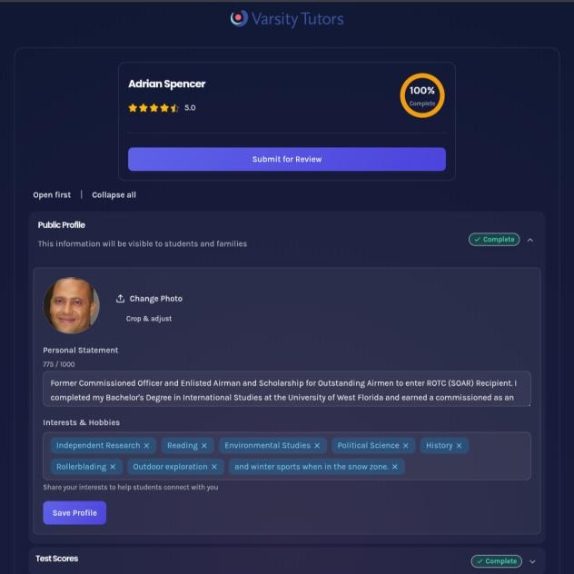 AFOQT Tutor (Varsity Tutors) since 2022 thumbnail