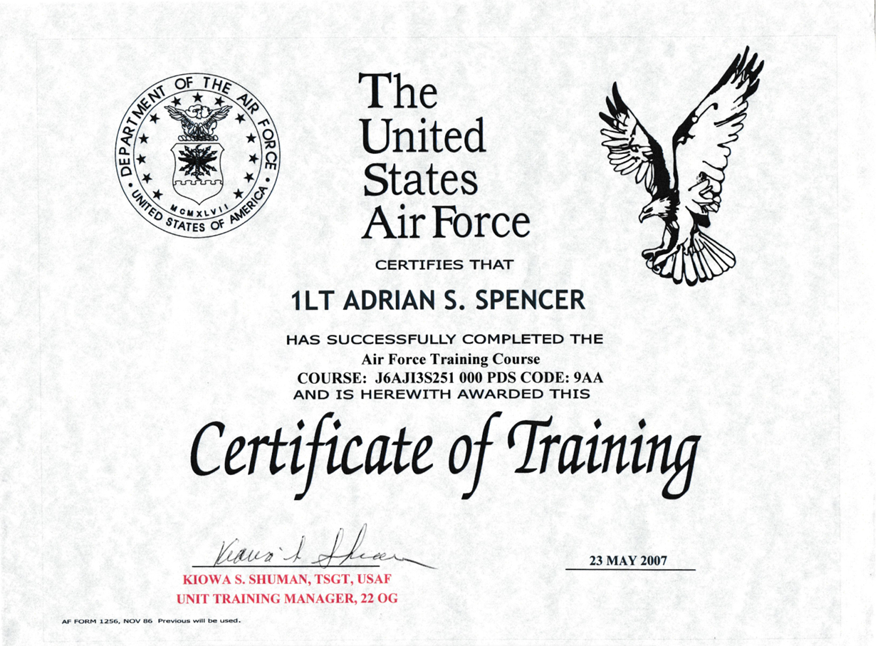 USAF Certified Training Professional since 2007 thumbnail