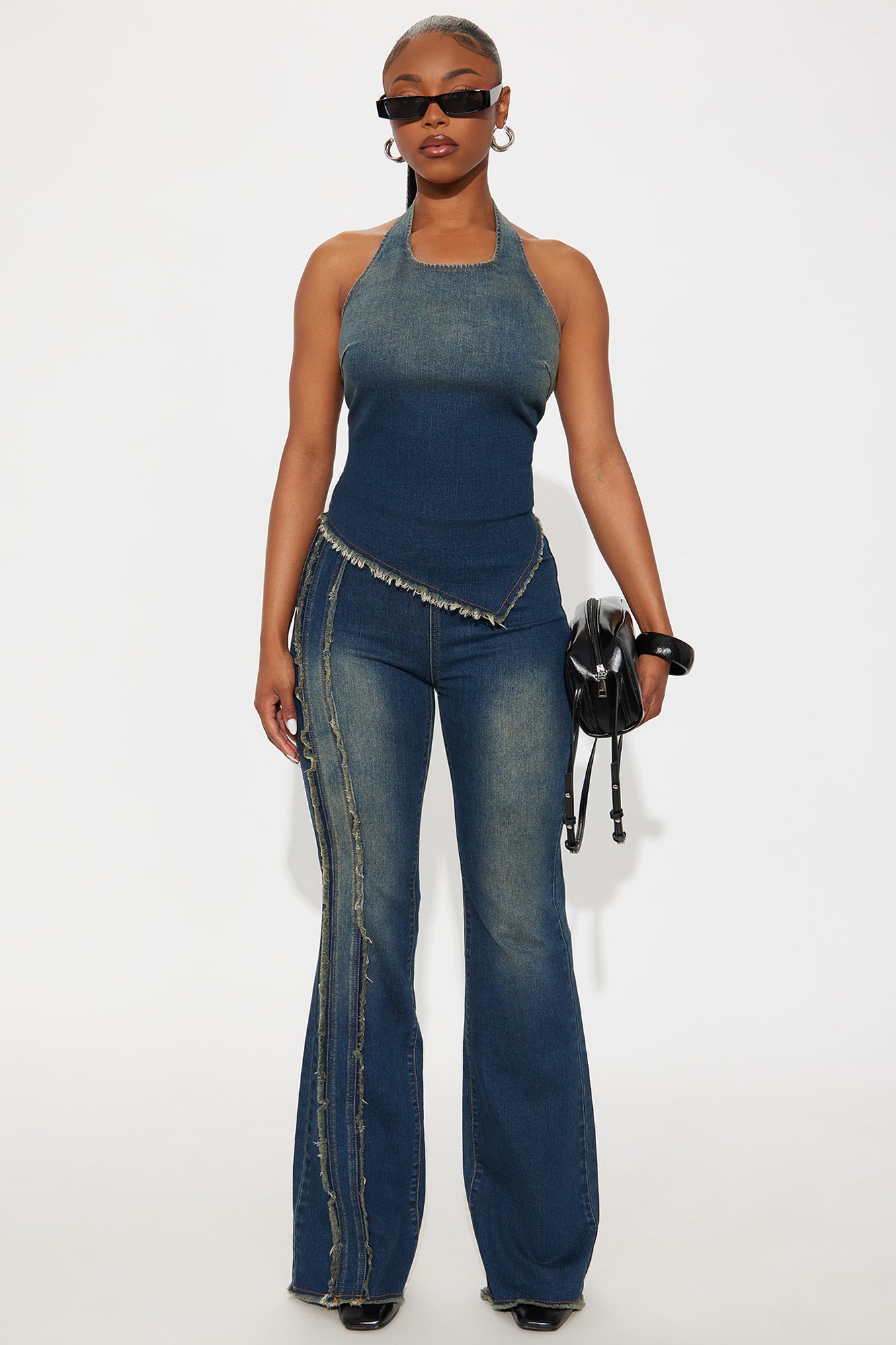 Deena Denim Halter Pant Set - Dark Wash | Fashion Nova thumbnail