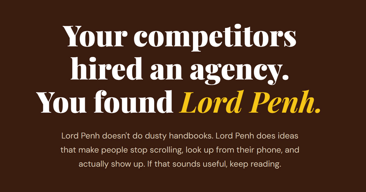 Lord Penh for Business — Marketing That Phnom Penh Talks About thumbnail