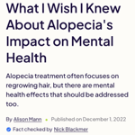 My Health.com Article (Alopecia & Mental Health) thumbnail
