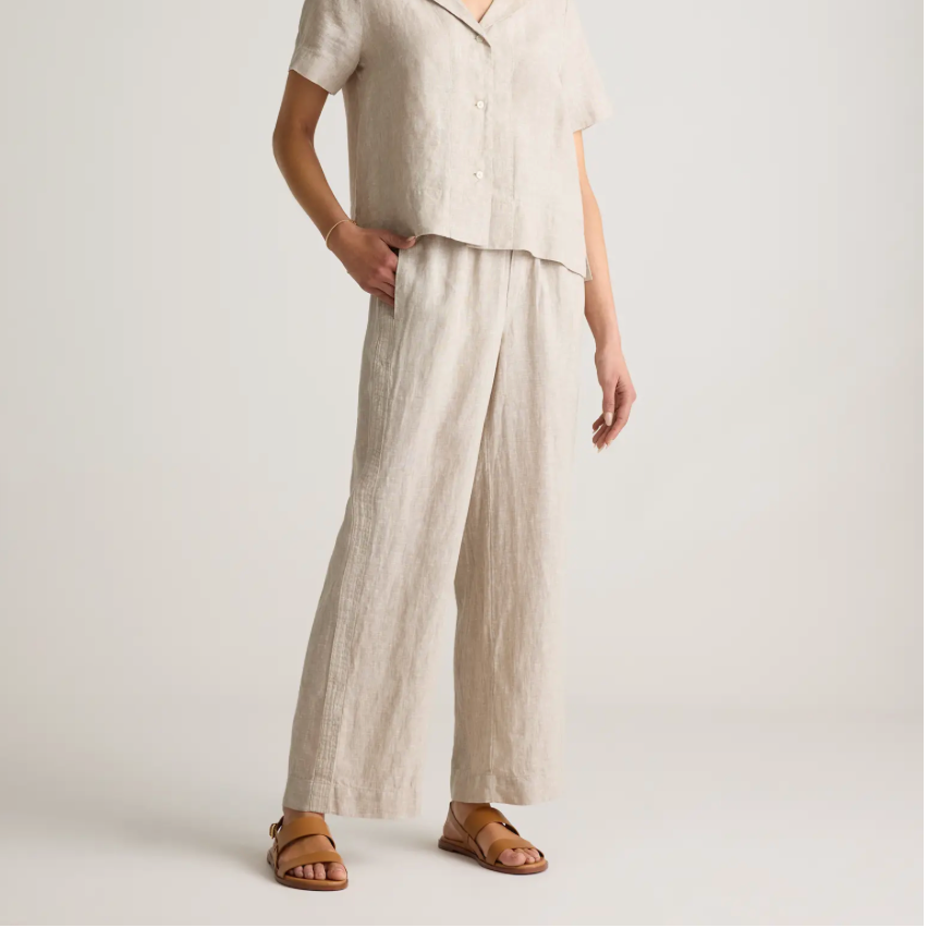 100% European Linen Wide Leg Pants thumbnail