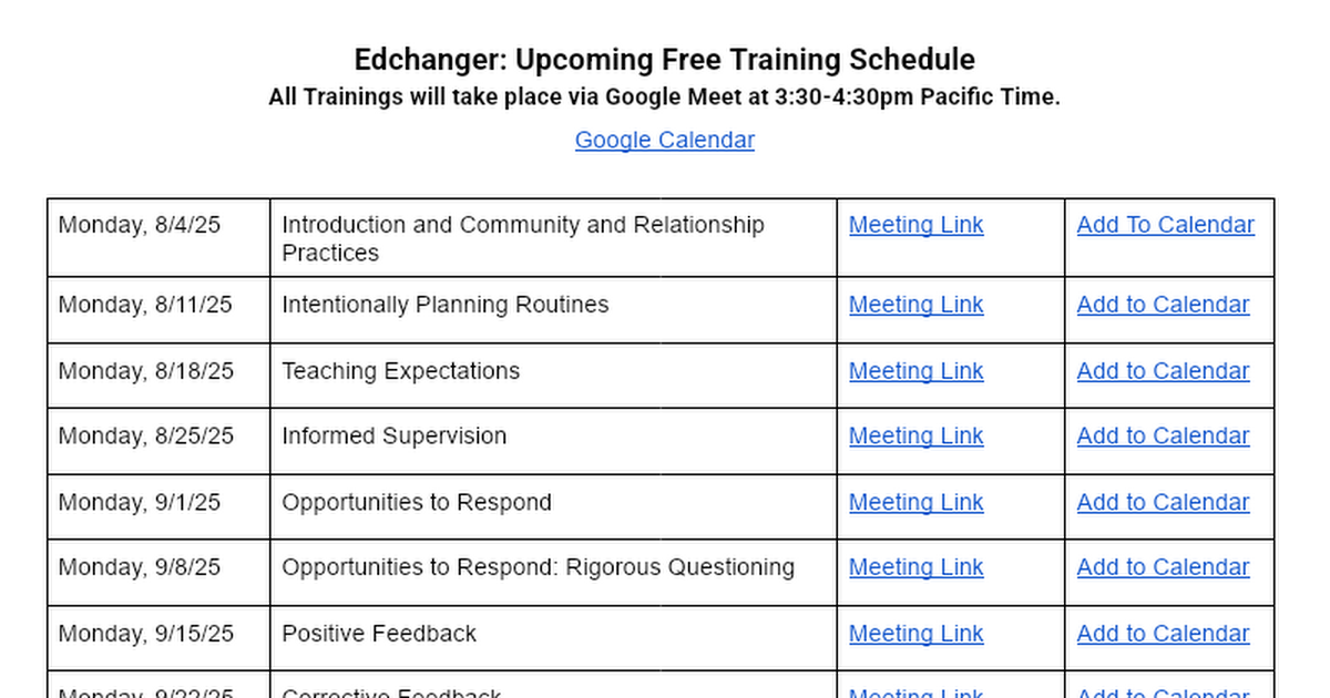 EdChanger: Free Training Schedule thumbnail