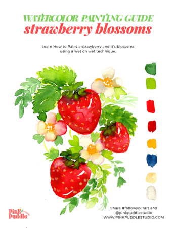 NEW Strawberry Blossoms Painting Guide thumbnail