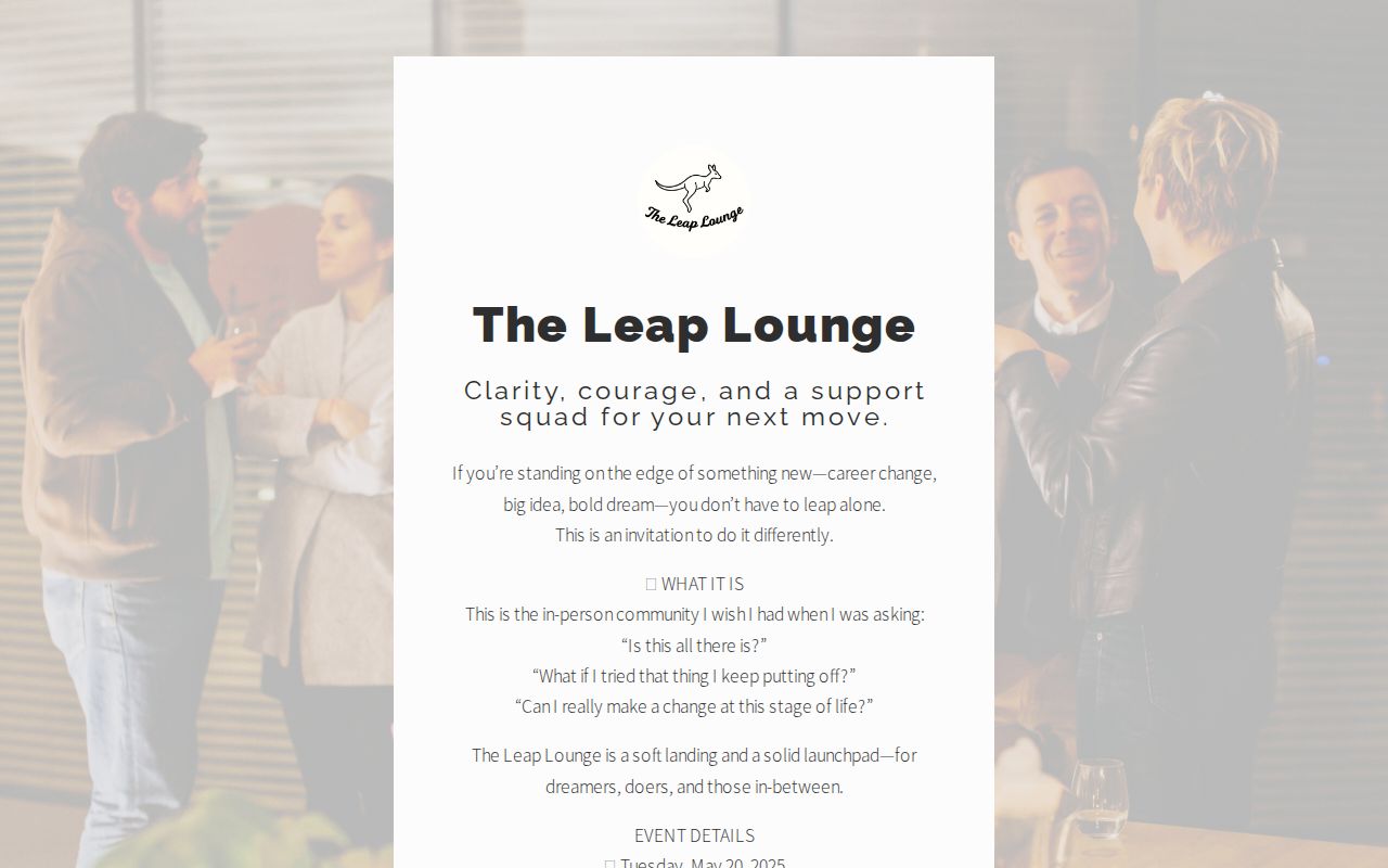 The Leap Lounge - Clarity, courage, and a support squad for your next move. thumbnail