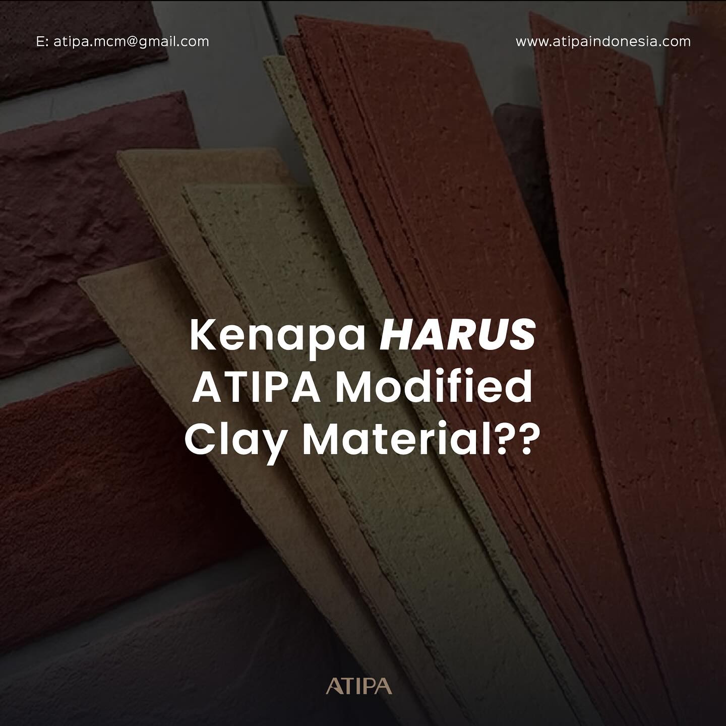 Kenapa sih harus pilih ATIPA Modified Clay Material buat bahan bangunanmu? 🤔

Tentu aja karena ATIPA punya segudang ke