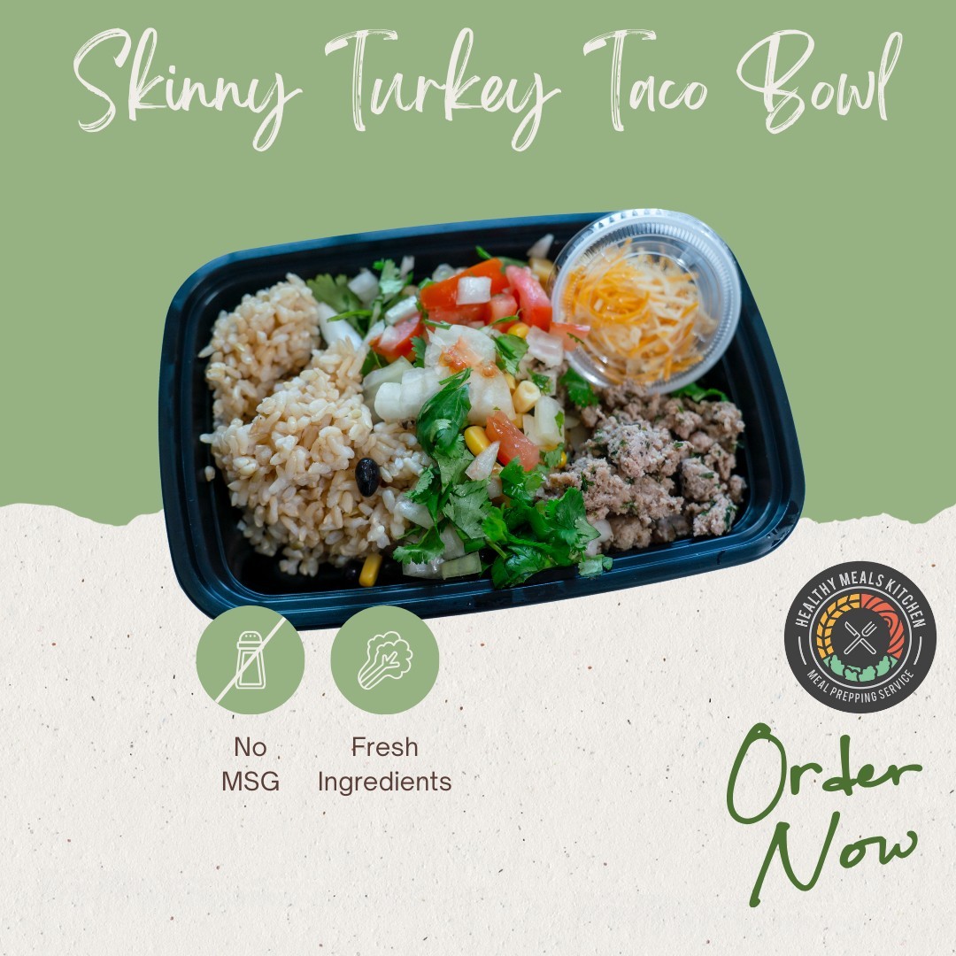 🌮 Can't decide between indulging or staying on track? Our Skinny Taco Bowl is here to save the day! 🥑🌽 Packed with Turke