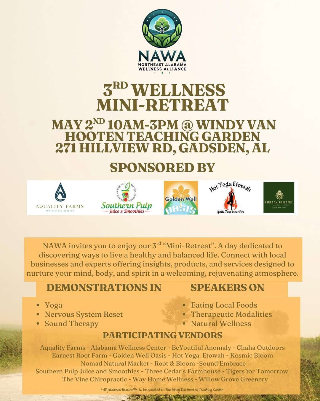 Sat, May 2 // NAWA Mini Retreat // Gadsden, AL thumbnail