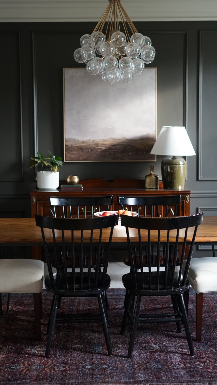 Well over half of this dining room is either thrifted or pieces we’ve had for years 🖤

We’ve taken our time slowly decor