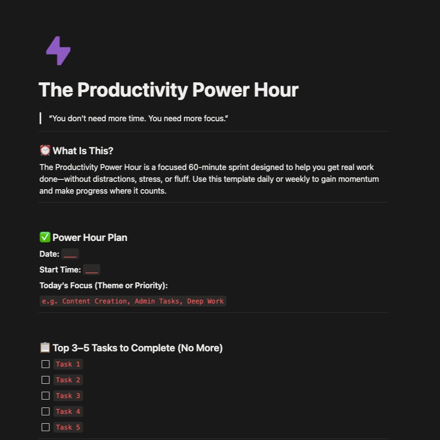 Productivity Power Hour Guide thumbnail