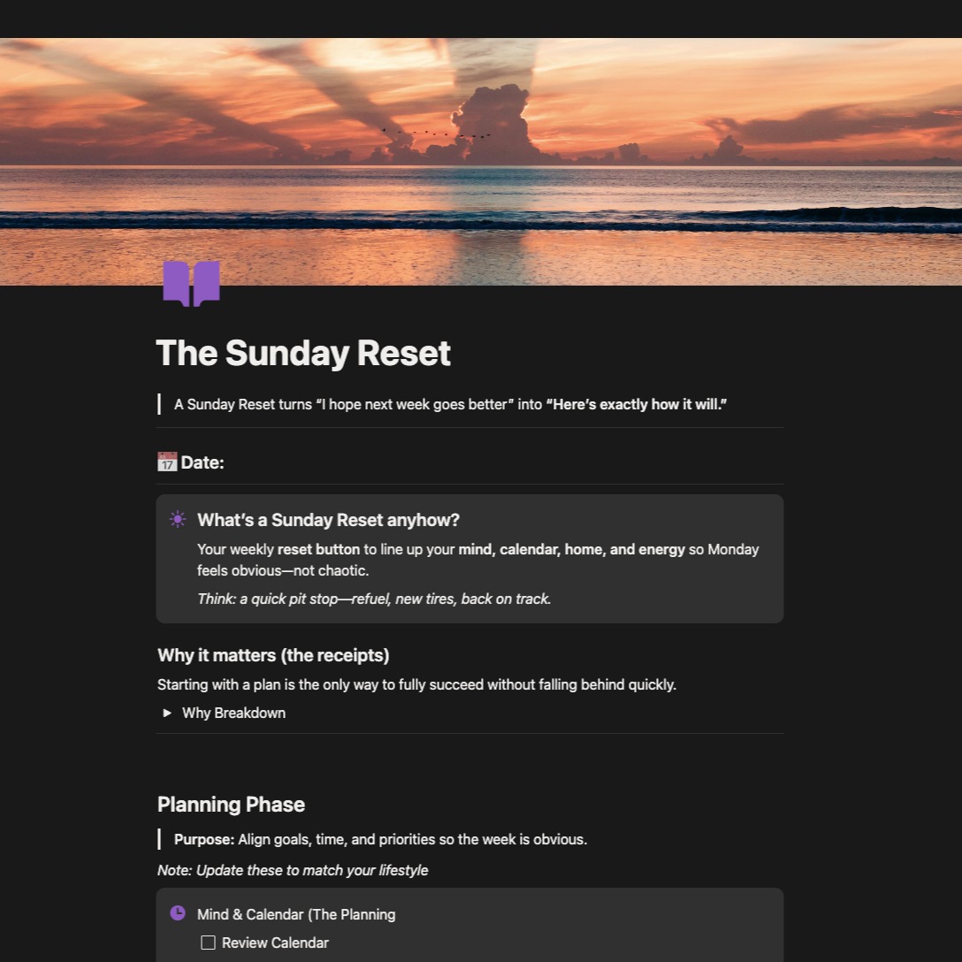 The Sunday Reset thumbnail