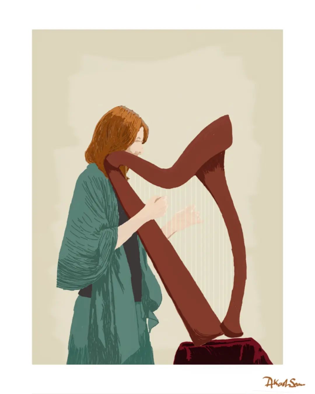 Harpist - Digital Artwork thumbnail