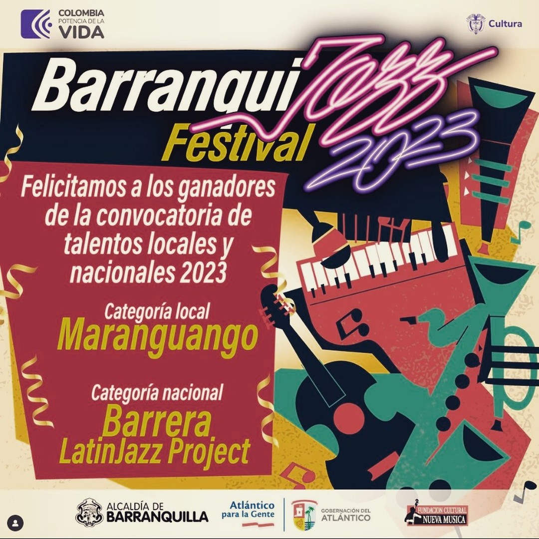 Dichosos con esta buena nueva. 

Oficialmente hacemos parte del cartel de @barranquijazz 2023.

Nos alegra porque estamo