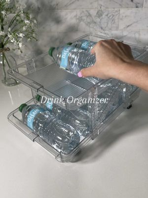 Finally an adjustable drink organizer 😍✨ #asmr  #organizedhome #fridgeorganization  @lamuhome @DELAMUHOME 