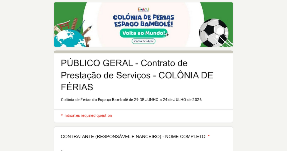 COLÔNIA DE FÉRIAS - PÚBLICO GERAL thumbnail
