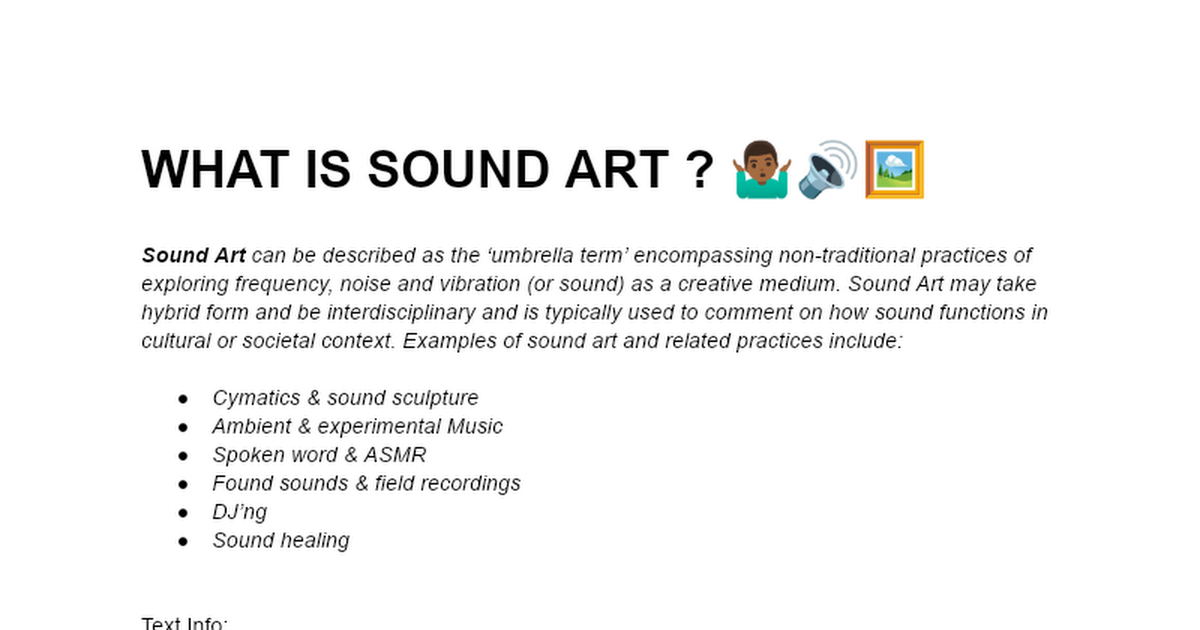 WHAT IS SOUND ART  thumbnail