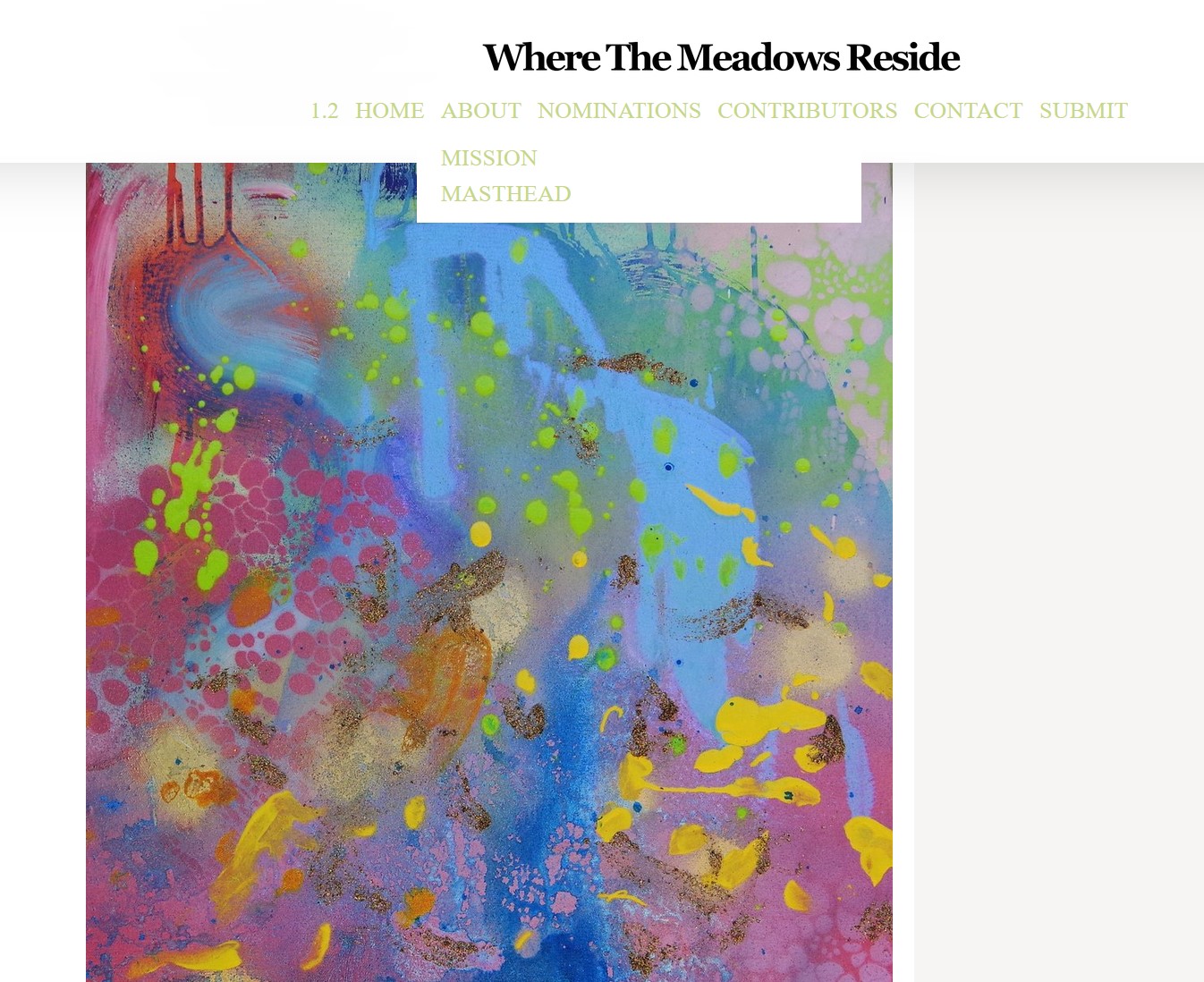 Publication in Where The Meadows Reside Issue 1.2 thumbnail