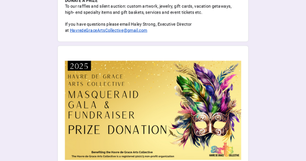  MasquerAid Prize Donation Form thumbnail