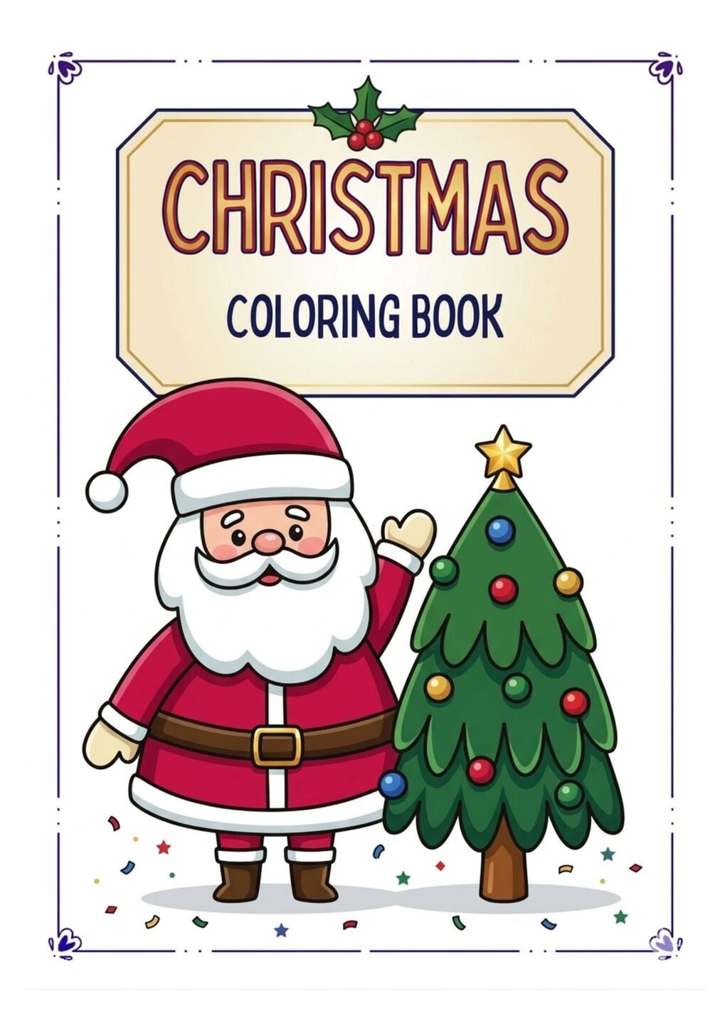 Black White Fun Christmas Coloring Worksheet Set thumbnail