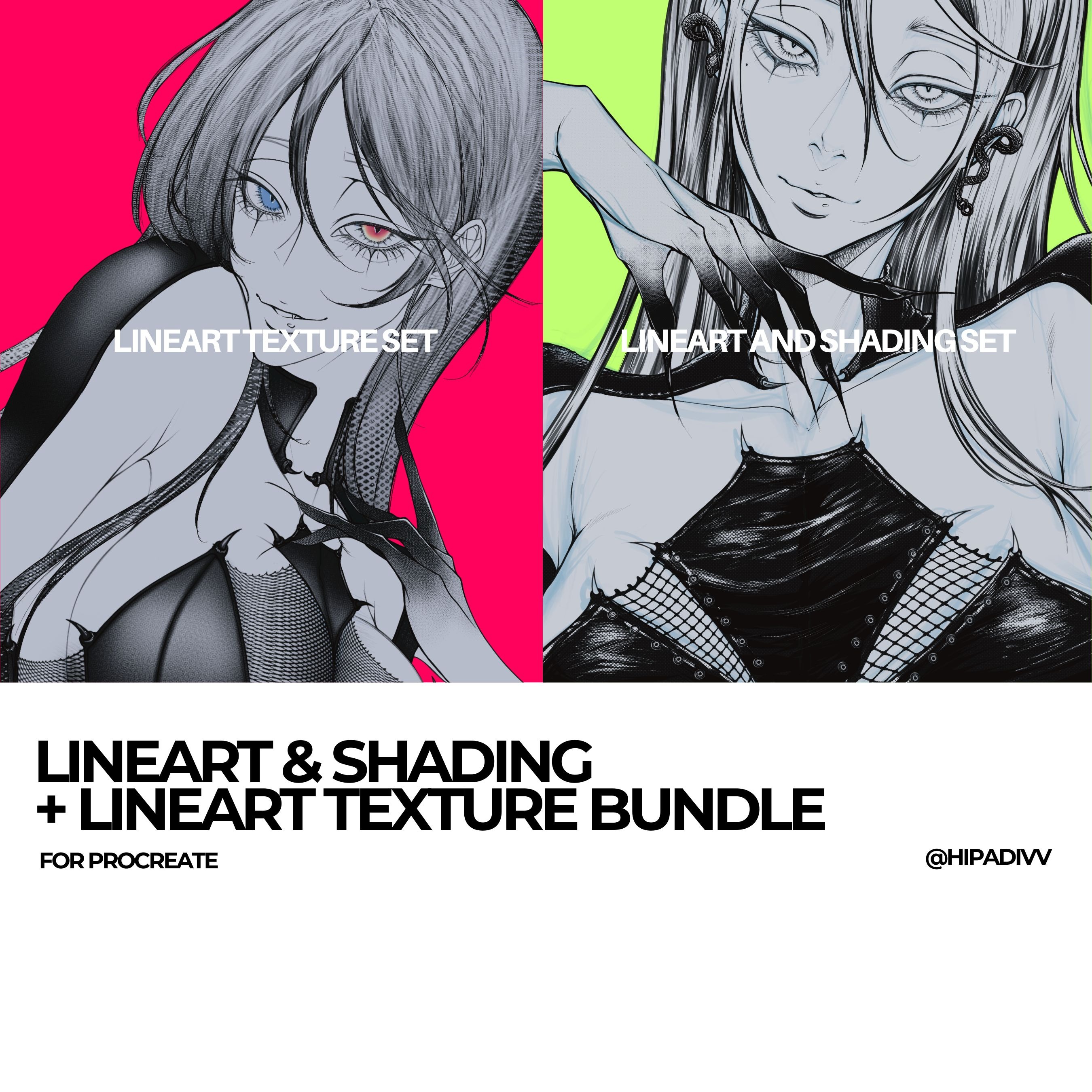 padivv Lineart Texture + Lineart Shading Bundle thumbnail