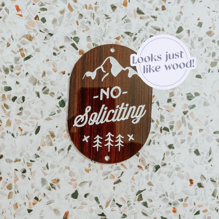 No Soliciting Sign, Doorbell Wall Sign, Rustic Mountain Home Decor, Quote Wall Hanging Gift, Adventure Sign thumbnail
