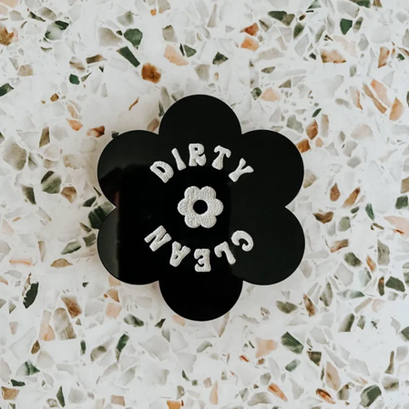 Retro Groovy Flower Magnet, Kitchen Dishwasher Dirty Clean Magnet, Wedding Gift, Housewarming Gift thumbnail