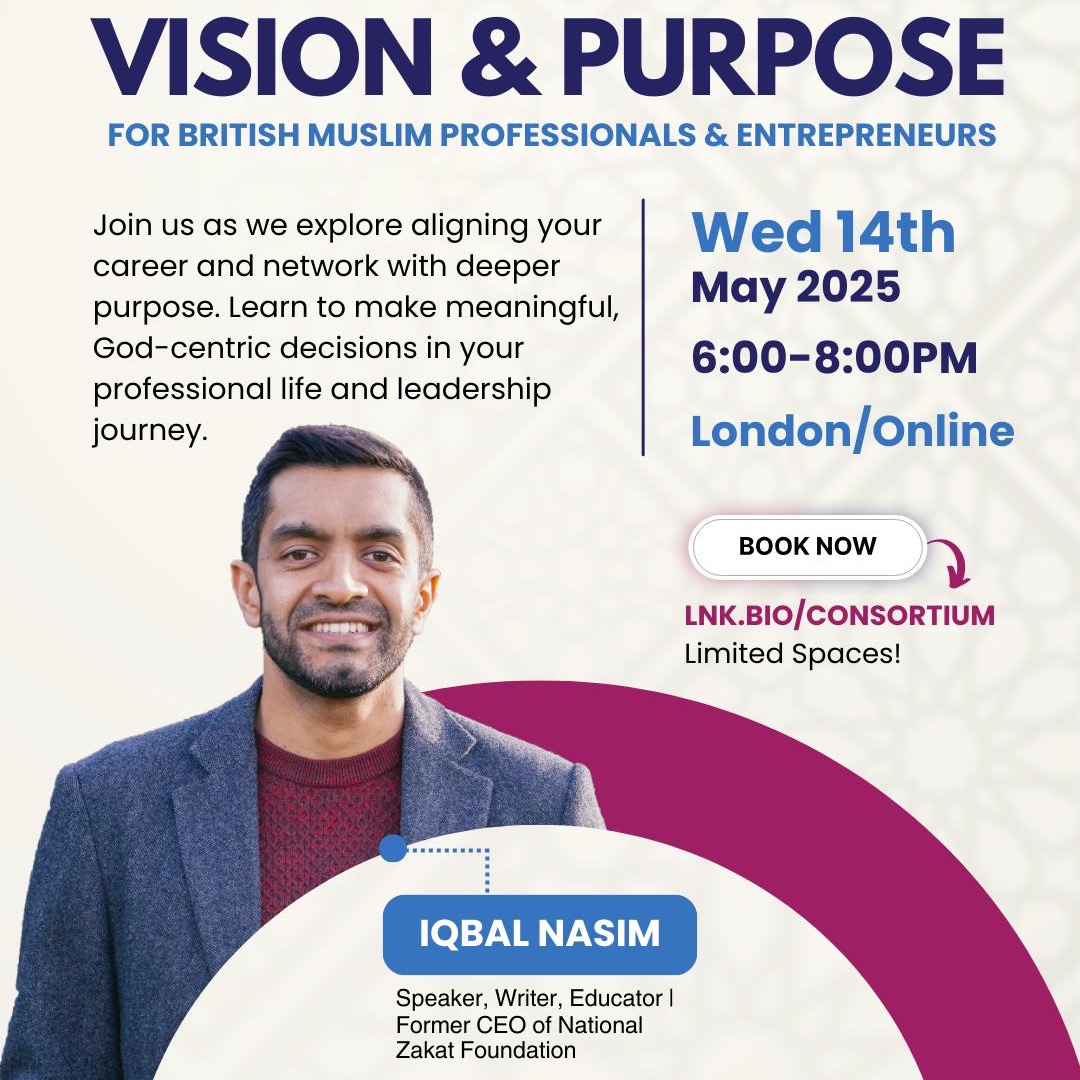 BOOK: Vision & Purpose Masterclass with Iqbal Nasim on Wed 14 May 2025 at 6:00PM thumbnail