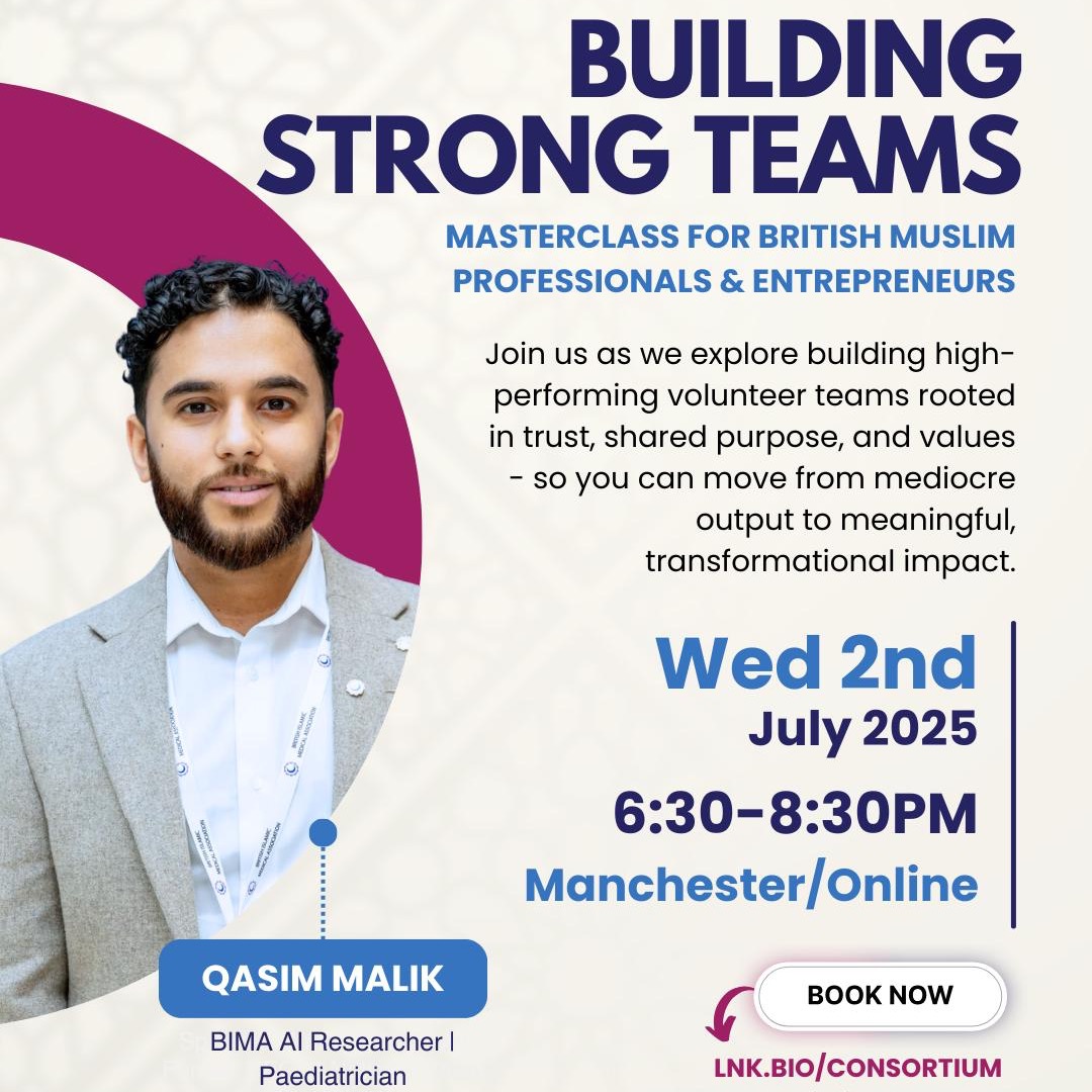 BOOK: Building Strong Teams Masterclass with Qasim Malik on Wed 2 July 2025 at 6:30PM  thumbnail