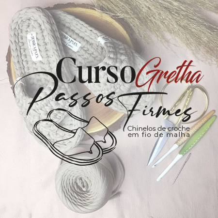 Curso Gretha Passos Firmes - Chinelos em Crochê com Fio de Malha  thumbnail