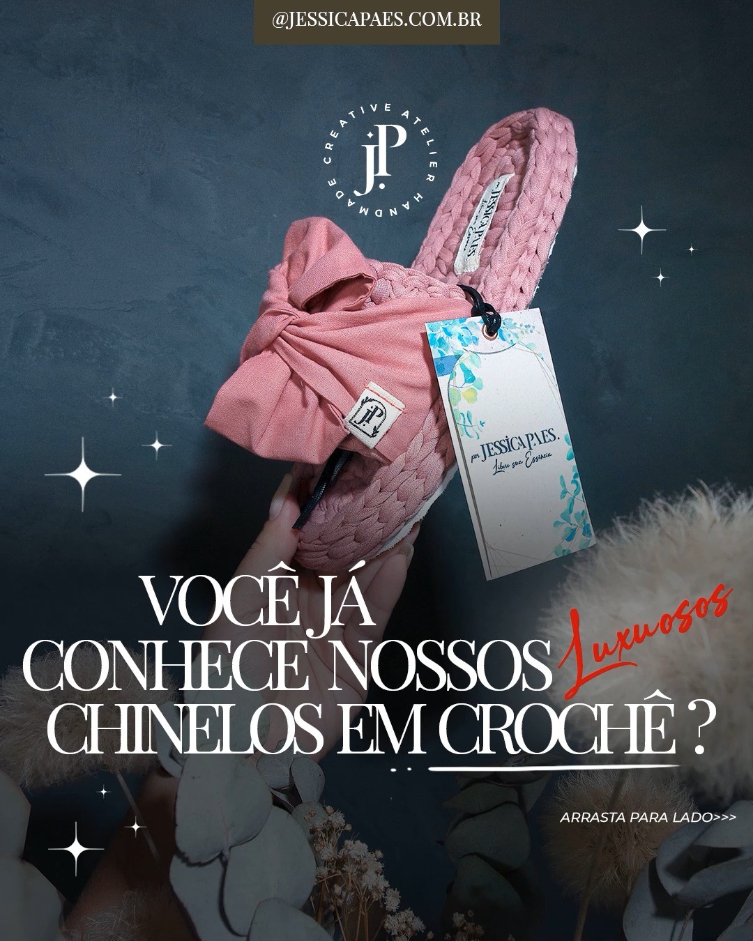 Você já conhece nossos chinelos feitos em crochê com fio de malha? Nossos chinelos são tecidos com fio de malha Premium,