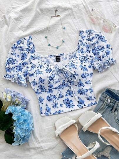  Cropped Feminina com Estampa Floral 👕✨ thumbnail