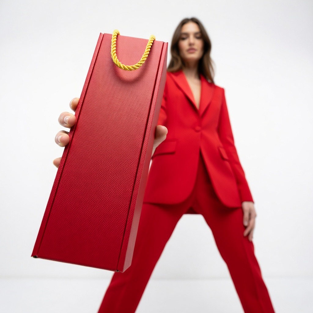 Tekturowe pudełko na wino lub szampana, 10x10x33cm | W68 thumbnail