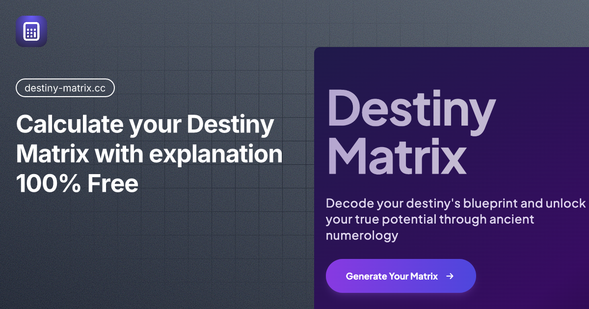 Destiny Matrix Chart | 100% Free Analysis and Explanation thumbnail