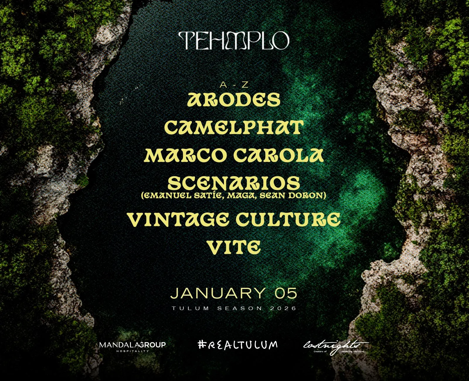 JAN 5 - ARODES, CAMELPHAT, MARCO CAROLA, VINTAGE CULTER @ TEHMPLO thumbnail