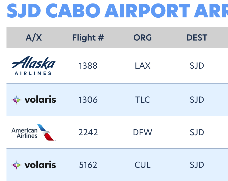 Cabo Flight Info thumbnail